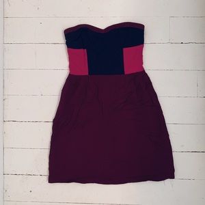Urban Outfitters Color Block Strapless Dress